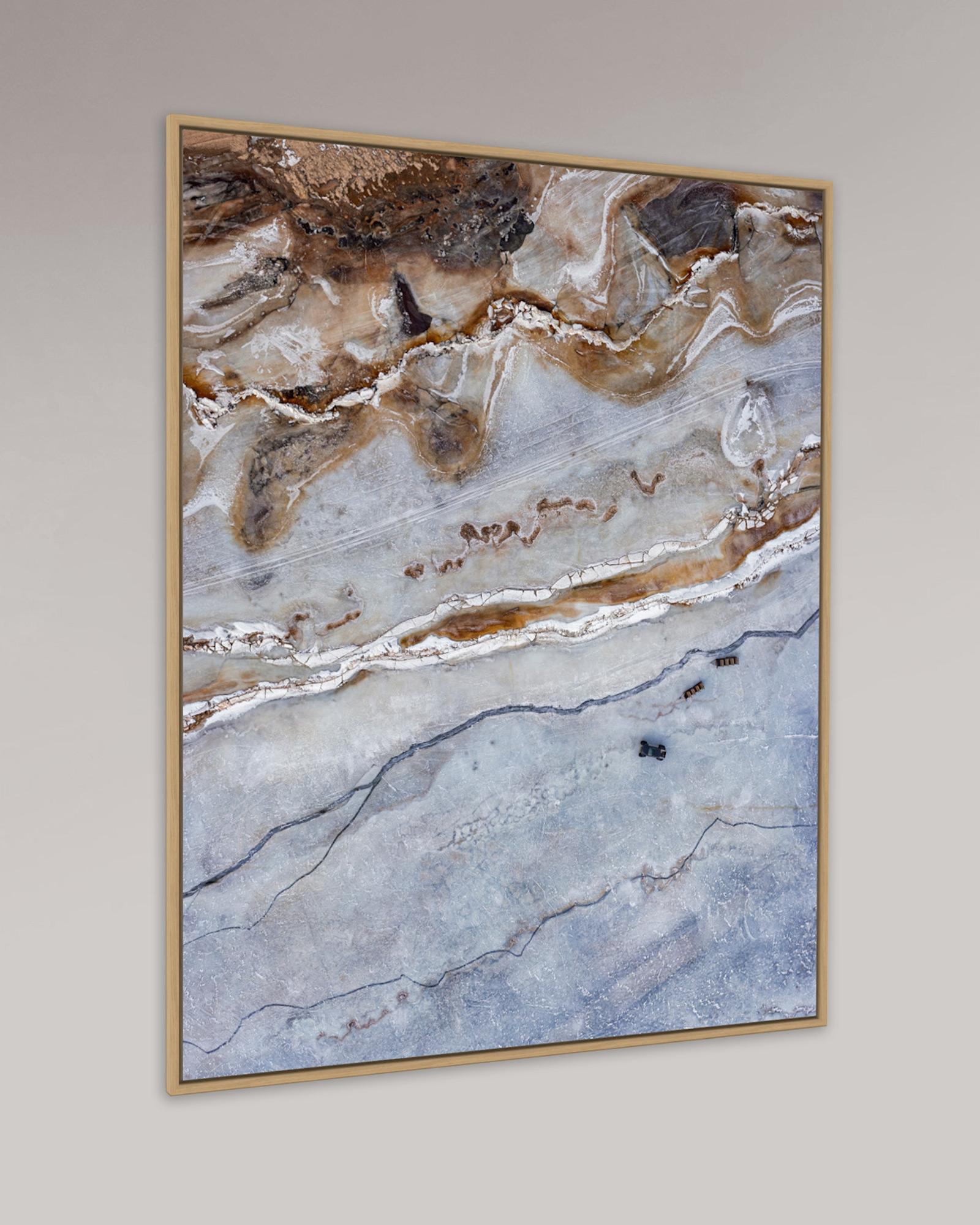 Hielo Báltico, Peipsi Jaerv 016 de Bernhard Lang - Fotografía aérea, invierno, azul en venta 3