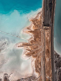 Baltic Lagoons 002 by Bernhard Lang - Photographie aérienne abstraite, bleu, Brown