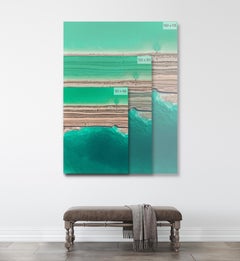 Baltic Lagoons 012 by Bernhard Lang - Aerial abstract photography, turquoise