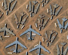 Boneyard 001 de Bernhard Lang - Photographie de vue aérienne, avions, base de l'armée de l'air