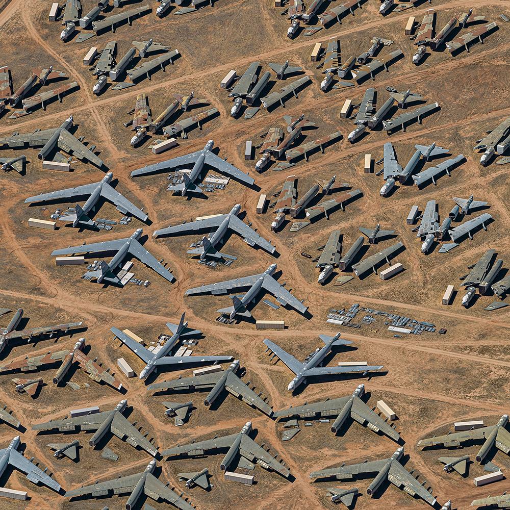 Boneyard 003 by Bernhard Lang - Aerial view photography, planes, Air Force Base