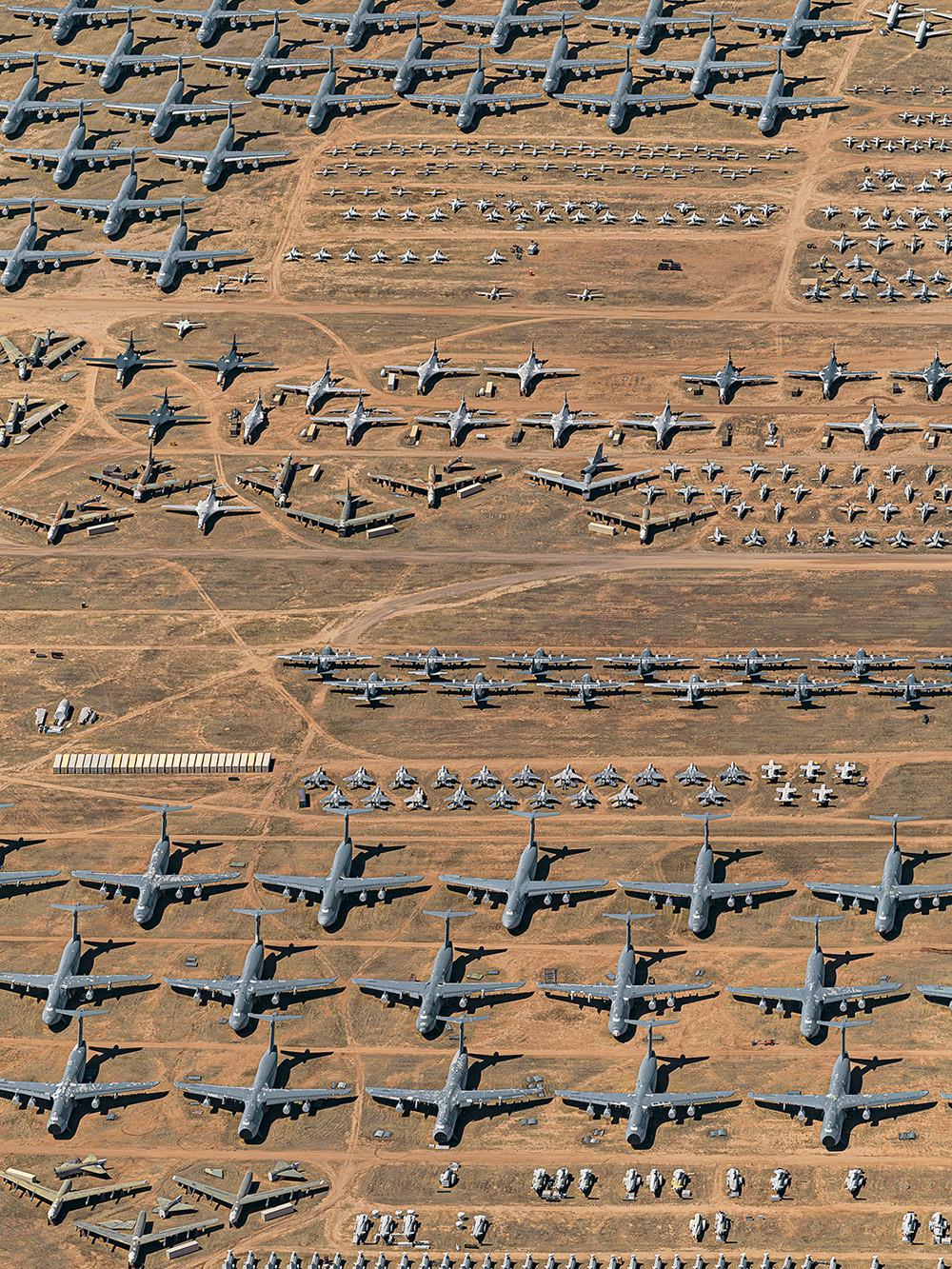 Boneyard 004 by Bernhard Lang - Aerial view photography, planes, Air Force Base