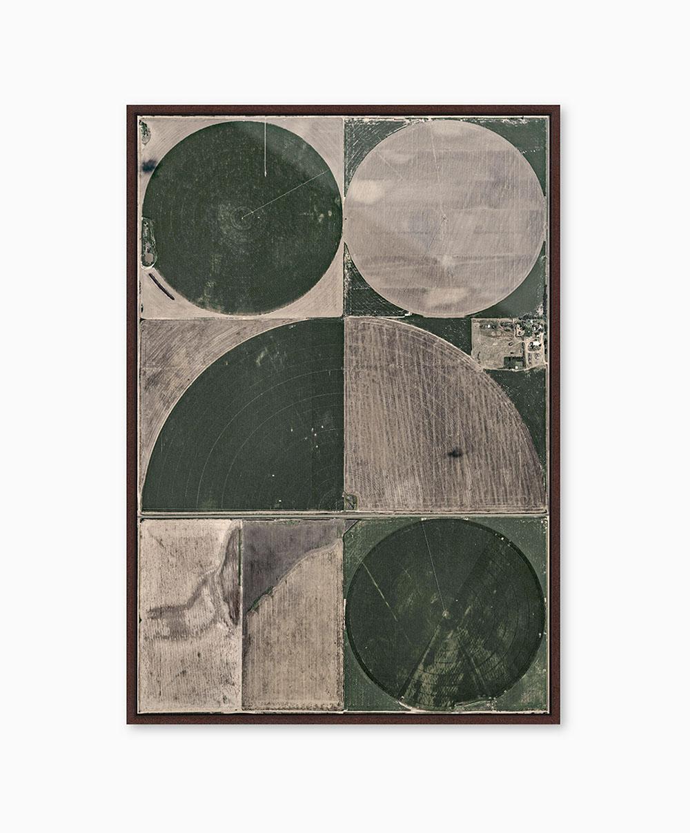 Kreis Irrigation 10 von Bernhard Lang – abstrakte Luftaufnahmen, Kansas im Angebot 4