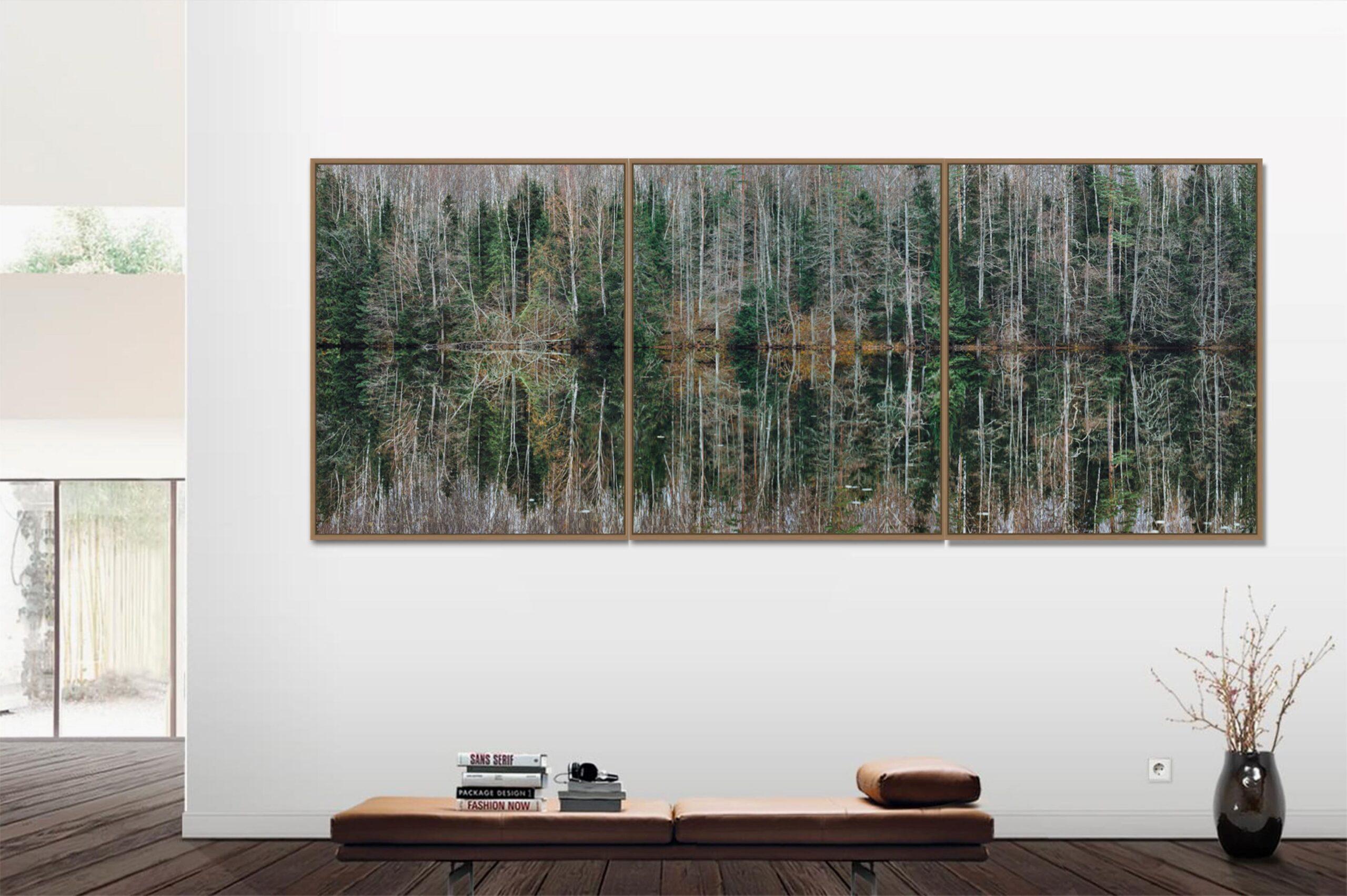 Tief verspiegelter Wald 005 von Bernhard Lang – Landschaftsfotografie, Bäume, Grün im Angebot 3