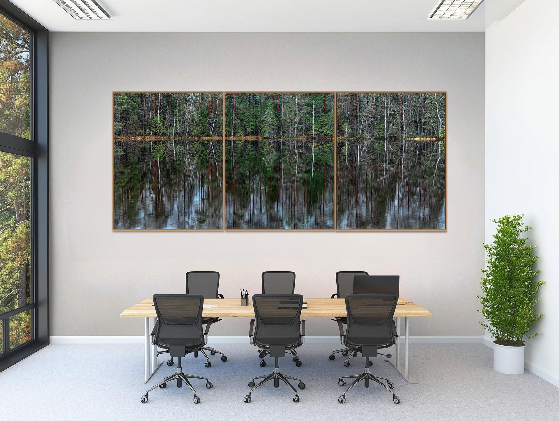 Tief verspiegelter Wald 013 von Bernhard Lang – Landschaftsfotografie, Bäume, Grün im Angebot 5