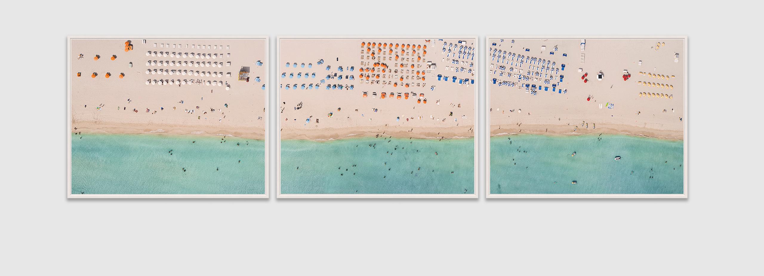 Miami II 001 by Bernhard Lang - Aerial abstract photography, beach, triptych For Sale 2