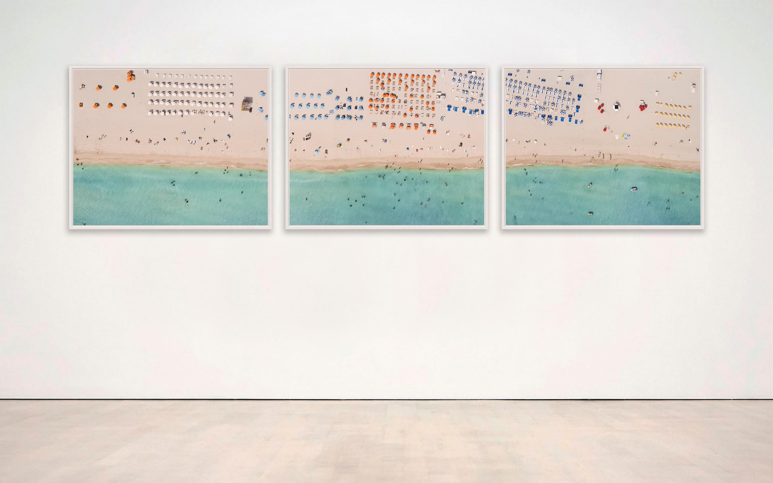 Miami II 001 by Bernhard Lang - Aerial abstract photography, beach, triptych For Sale 3