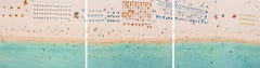 Miami II 001 by Bernhard Lang - aerial abstract photography, beach, triptych