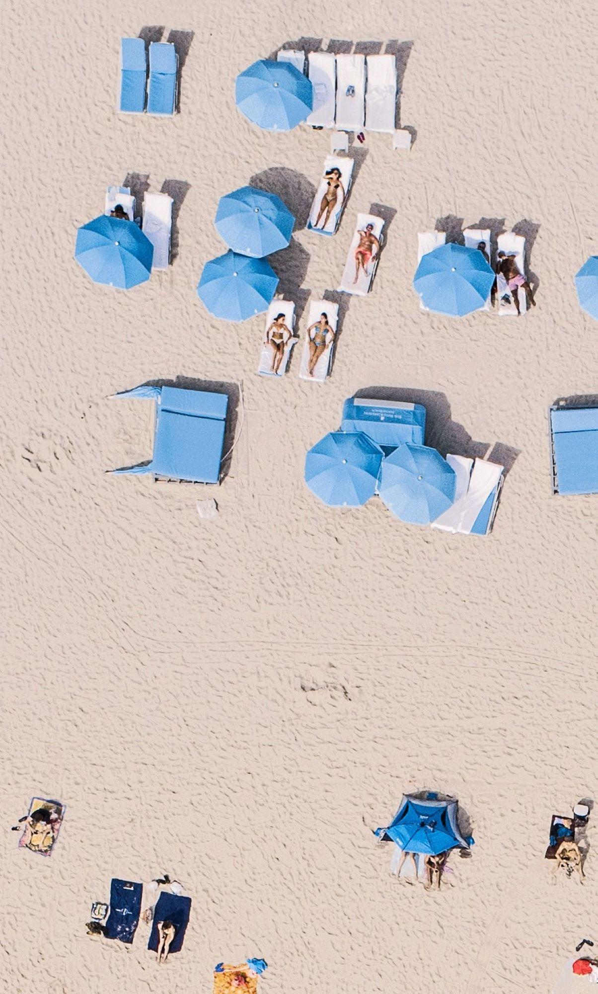 Miami II 005 by Bernhard Lang - Aerial view photography, beach, sea, umbrellas For Sale 1