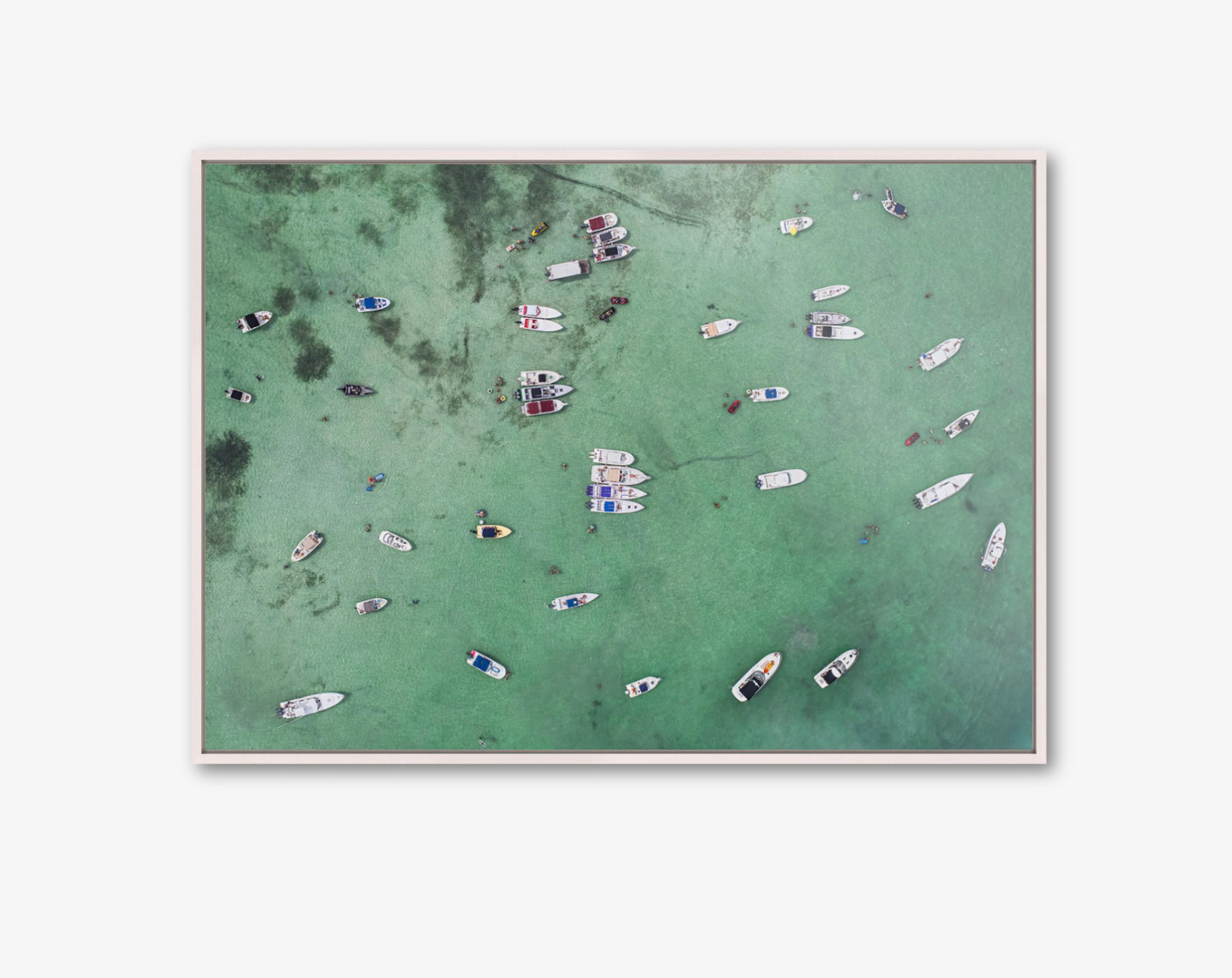 Miami II 010 by Bernhard Lang - Aerial abstract photography, sea, boats, summer For Sale 3