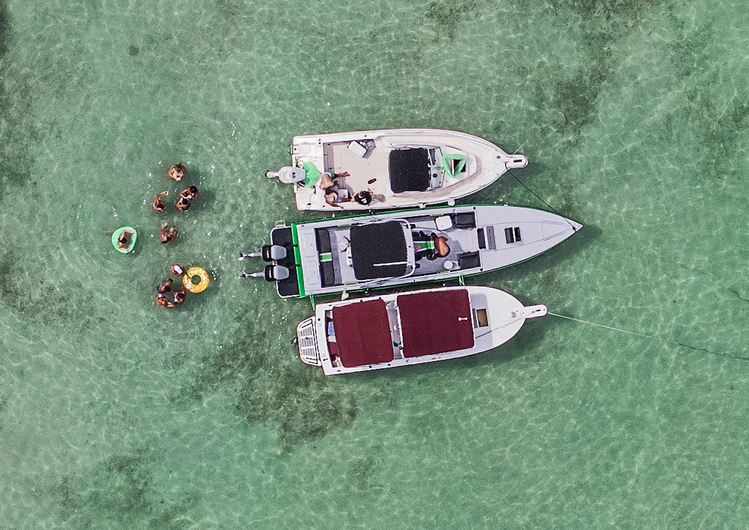 Miami II 010 by Bernhard Lang - Aerial abstract photography, sea, boats, summer For Sale 4
