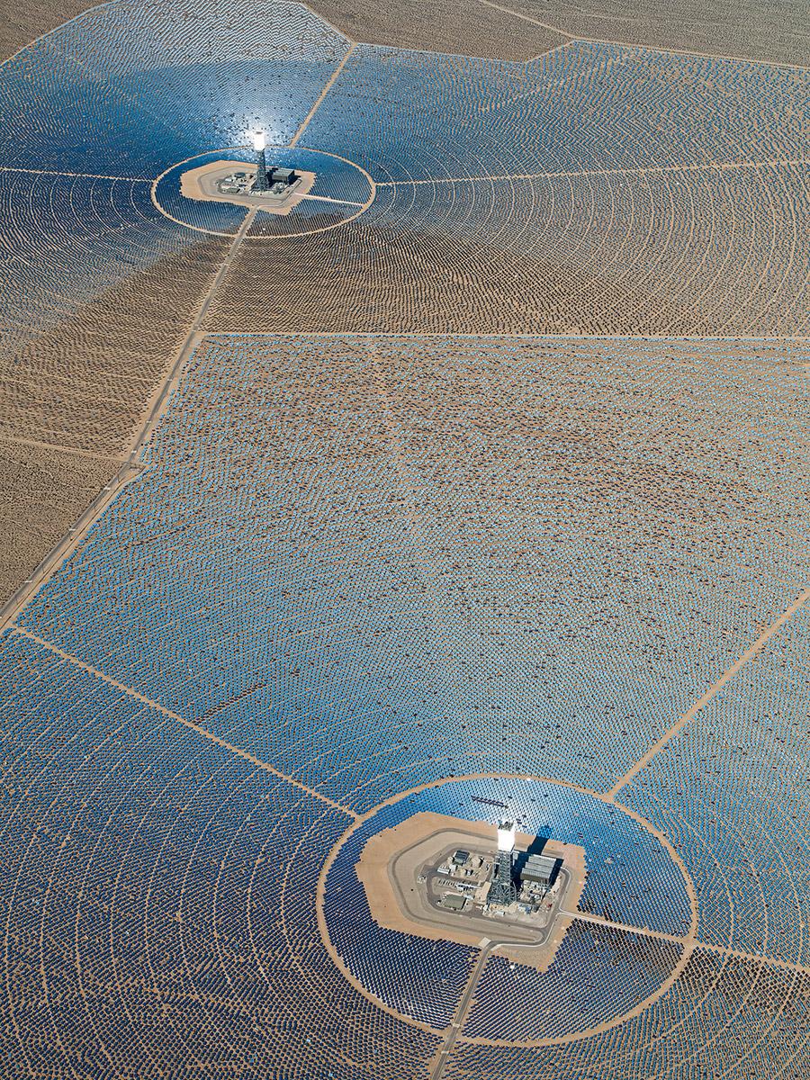Solar Plants 010 by Bernhard Lang - Aerial abstract photography, blue, view