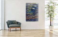 The Bog Renaturated 007 by Bernhard Lang - Aerial abstract photography, blue