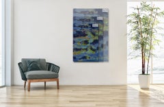 The Bog Renaturated 010 by Bernhard Lang - Aerial abstract photography, blue