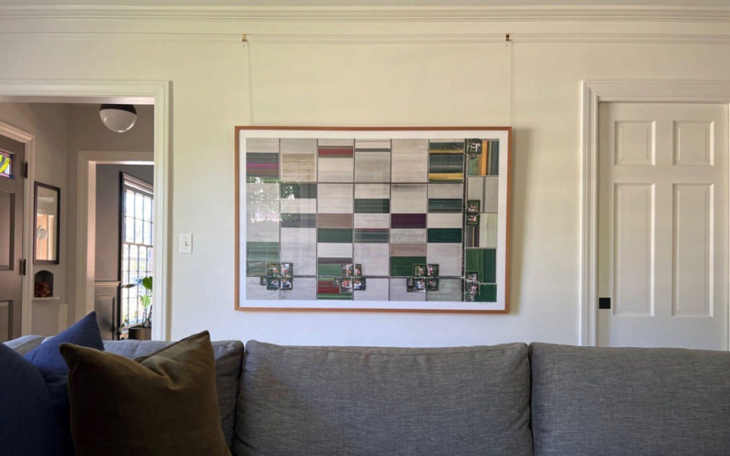 Campos de Tulipanes 01 de Bernhard Lang - Fotografía aérea abstracta, Países Bajos en venta 2