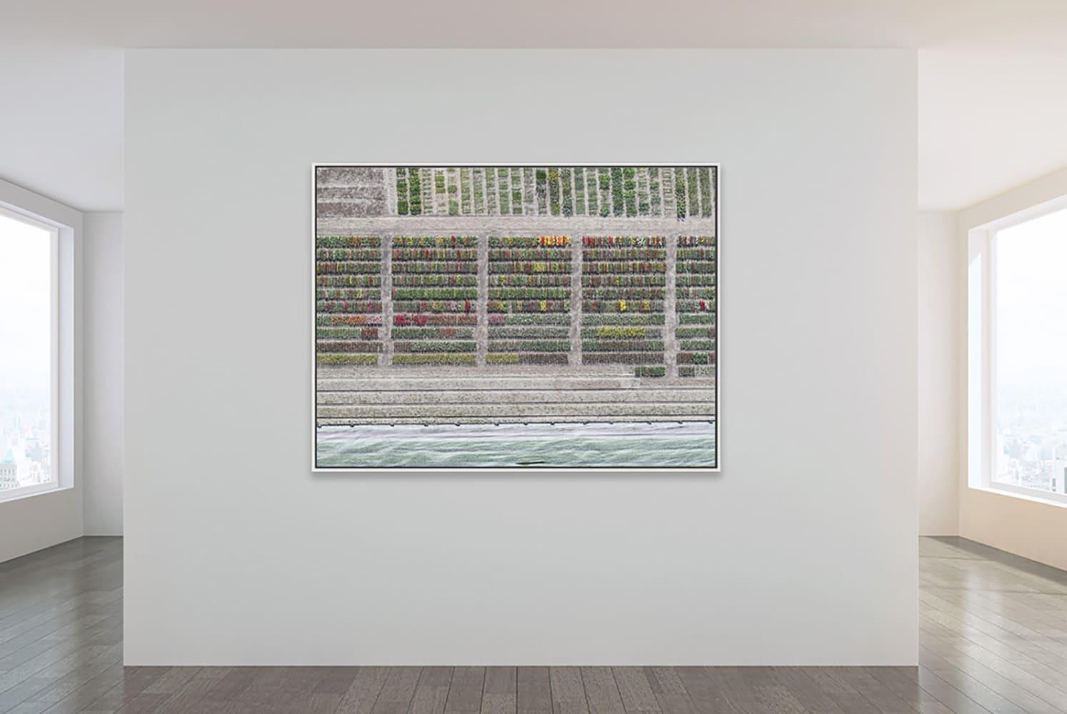 Campos de tulipanes 08 de Bernhard Lang - Fotografía abstracta aérea, flores en venta 2