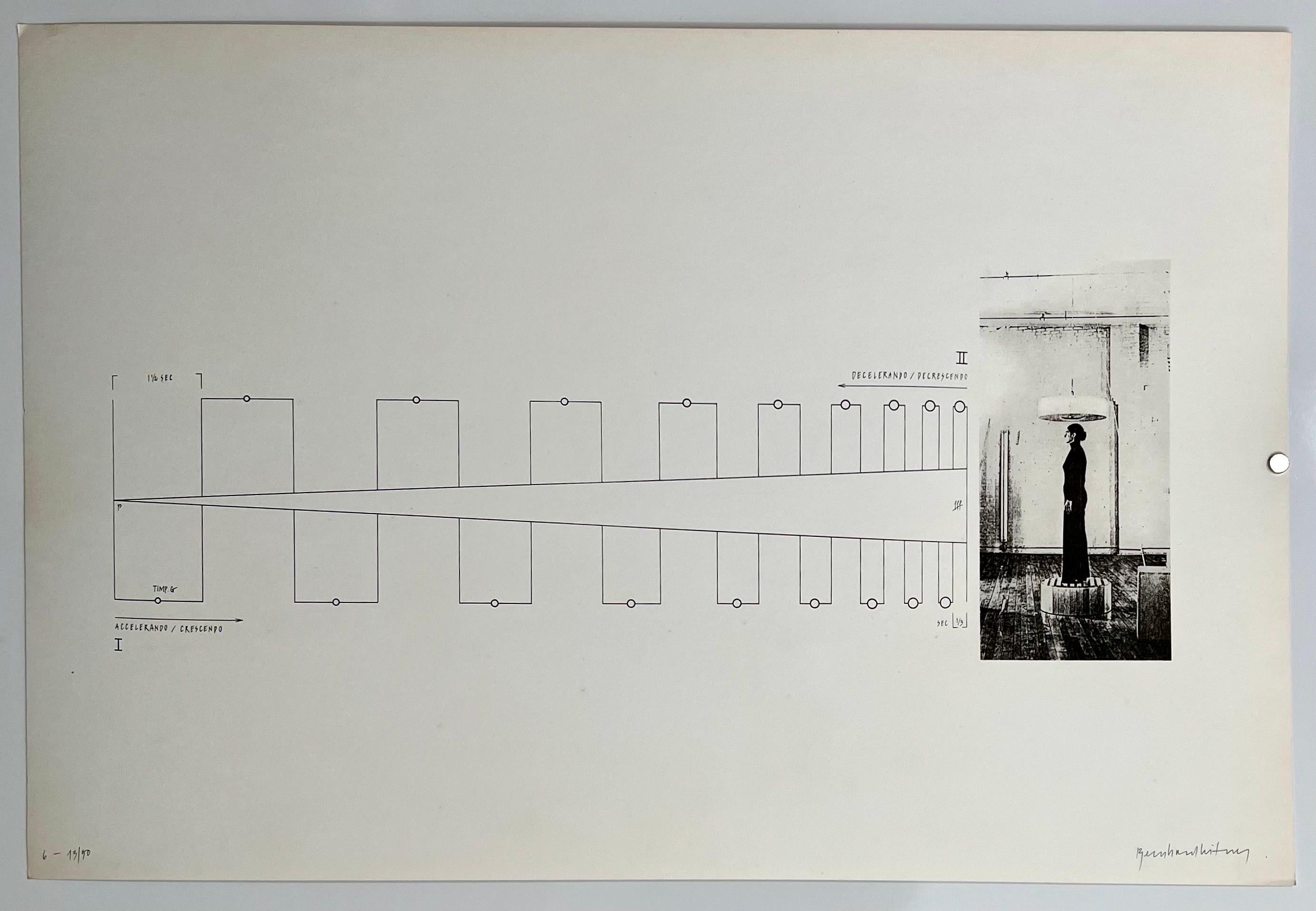 Austrian Sound Space Architect Bernhard Leitner Photo Lithograph Hand Signed Art For Sale 3