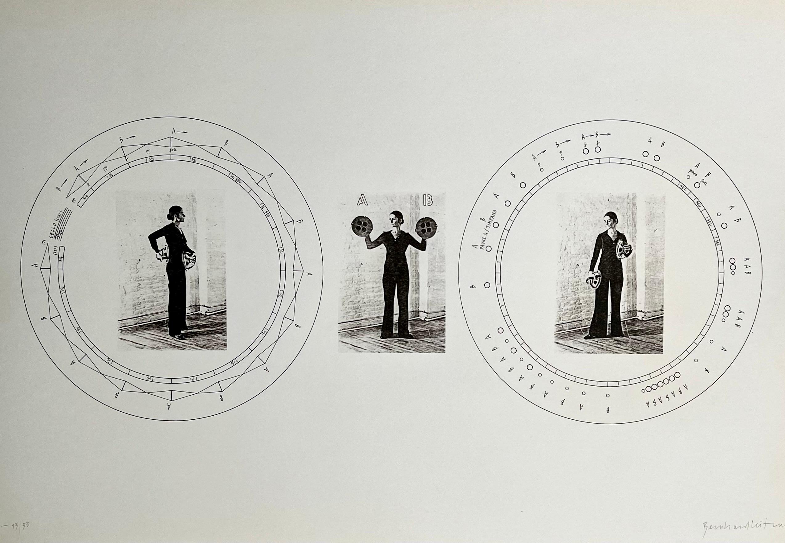 Arquitecto austriaco del Espacio Sonoro Bernhard Leitner Foto Litografía Firmada a Mano Arte