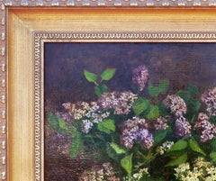 Natura morta realistica di ortensie viola