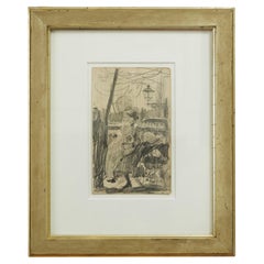 Bernhard Pankok Drawing “Scene from the English garden in Munich” 1893