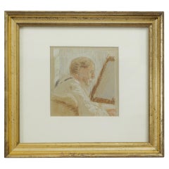 Bernhard Pankok “Man in front of a mirror” Colored pencil on paper, ca. 1900