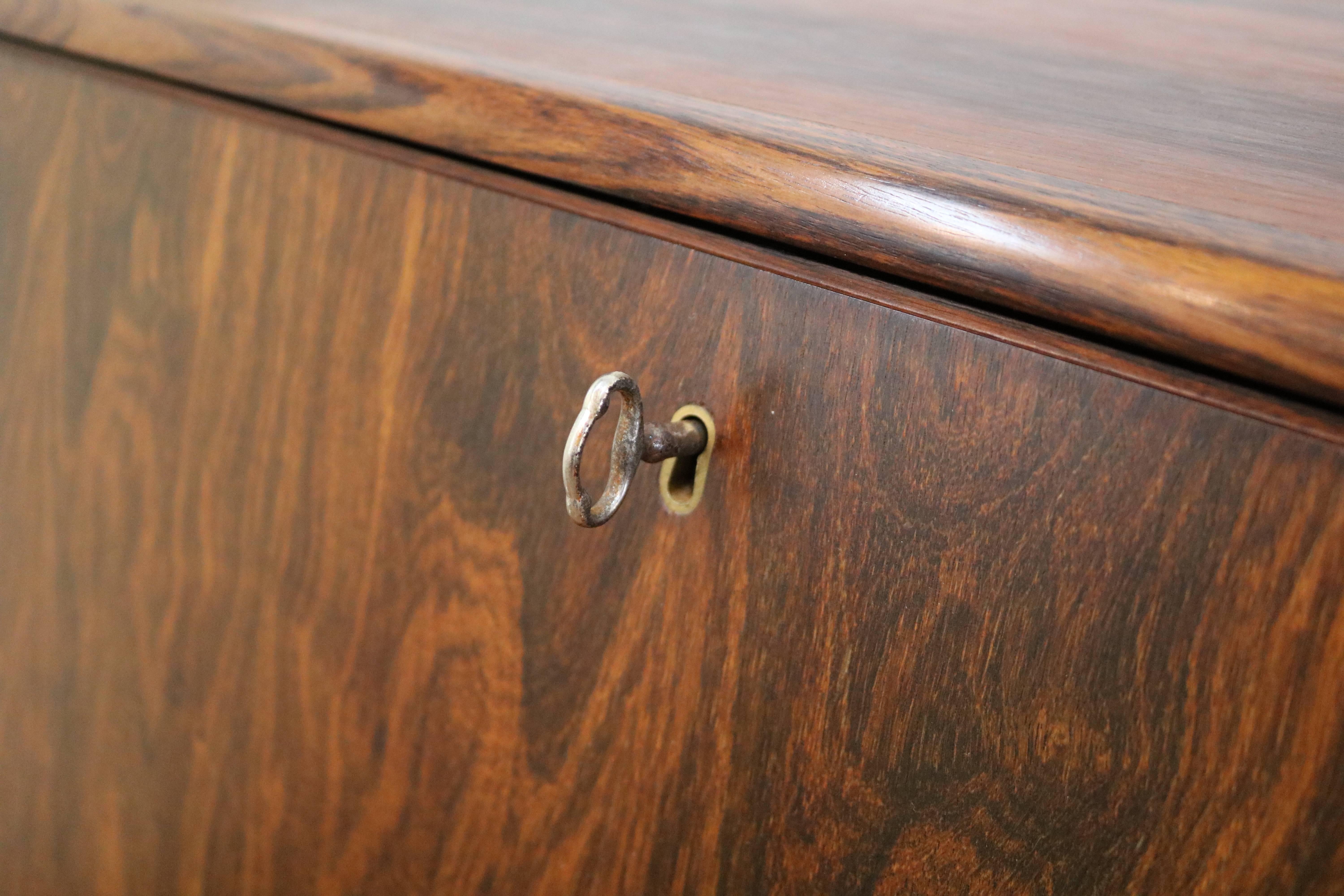 Bernhard Pedersen & Son Rosewood Secretary In Good Condition For Sale In Portland, OR