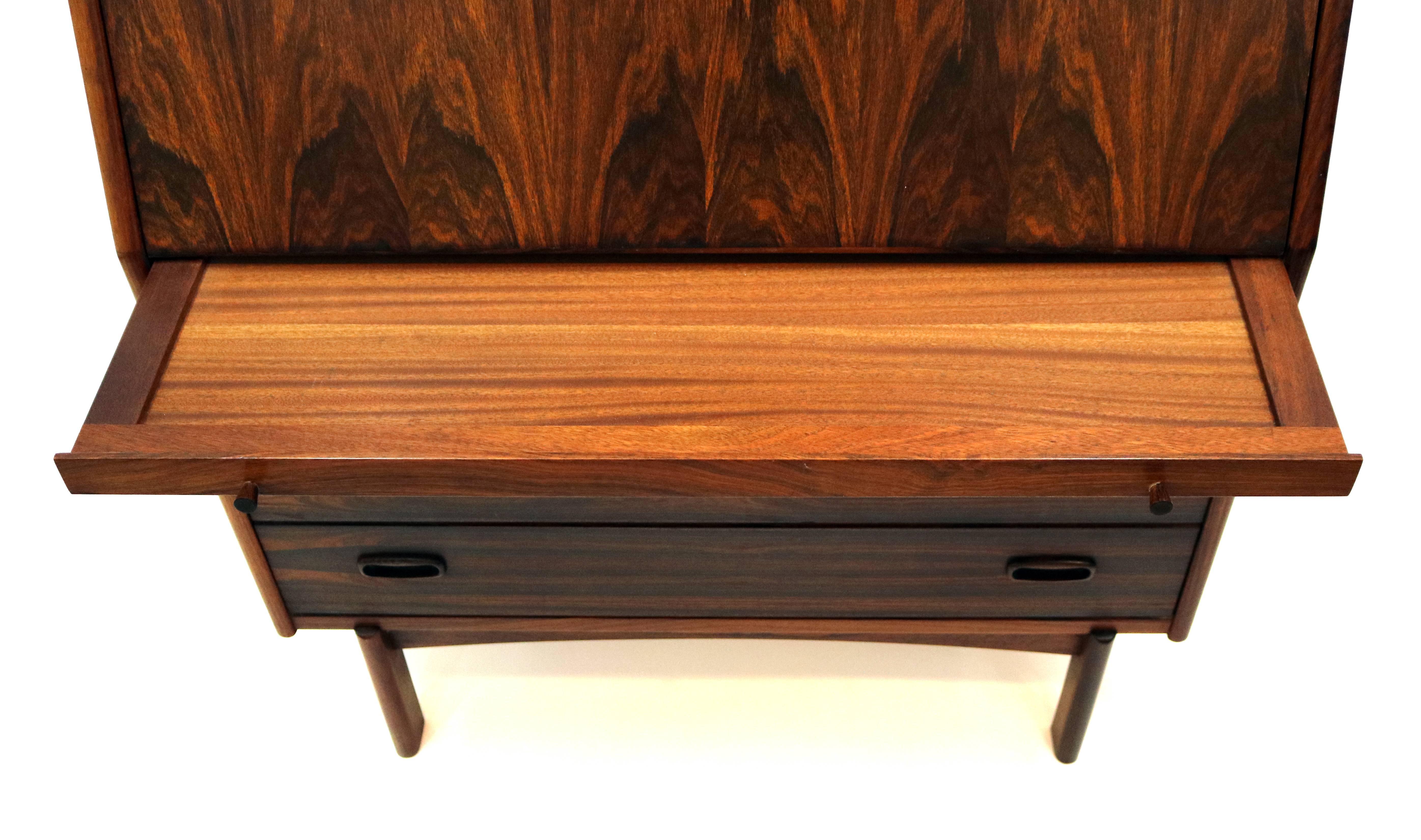 20th Century Bernhard Pedersen & Son Rosewood Secretary For Sale