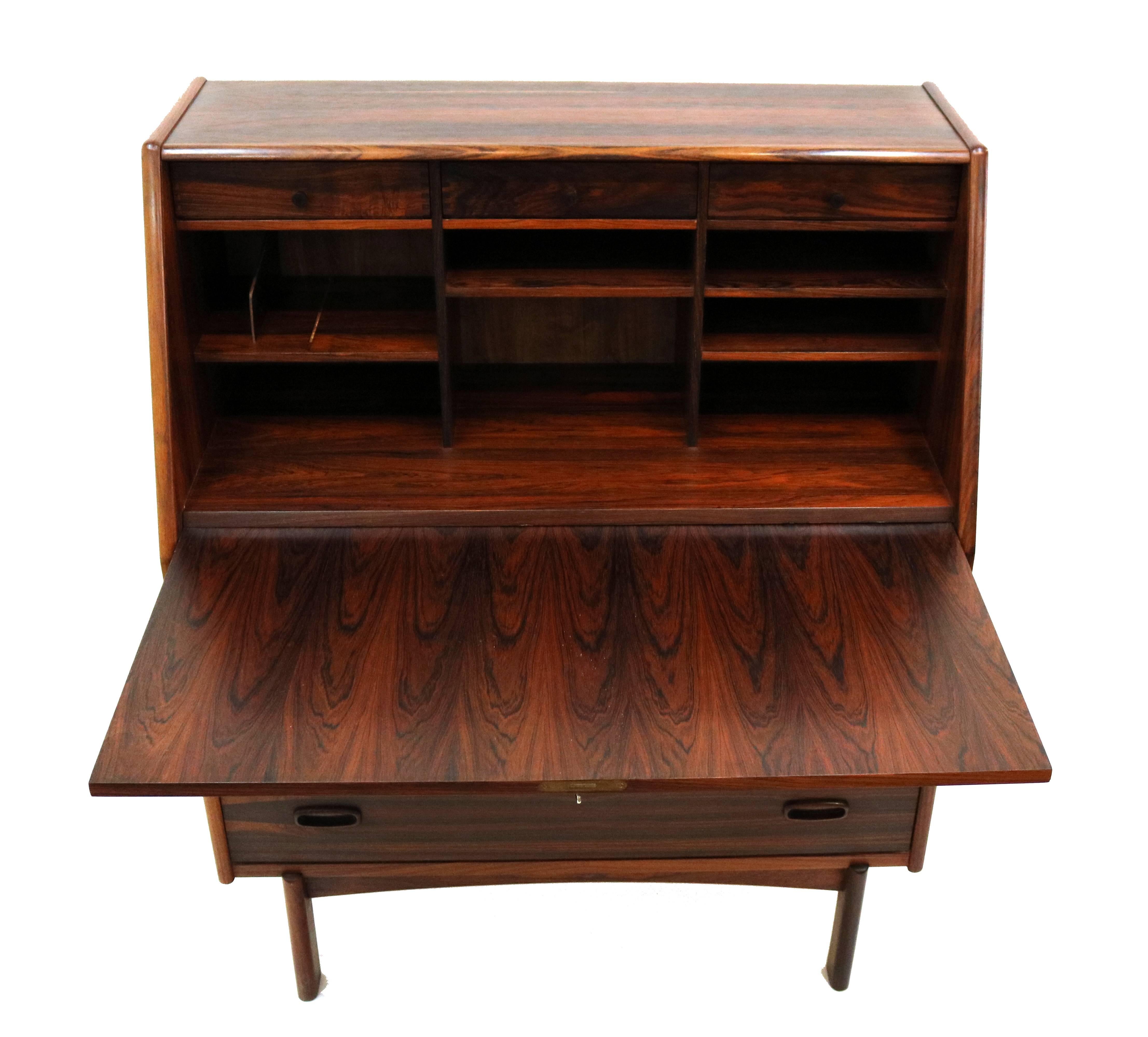 Bernhard Pedersen & Son Rosewood Secretary For Sale 1