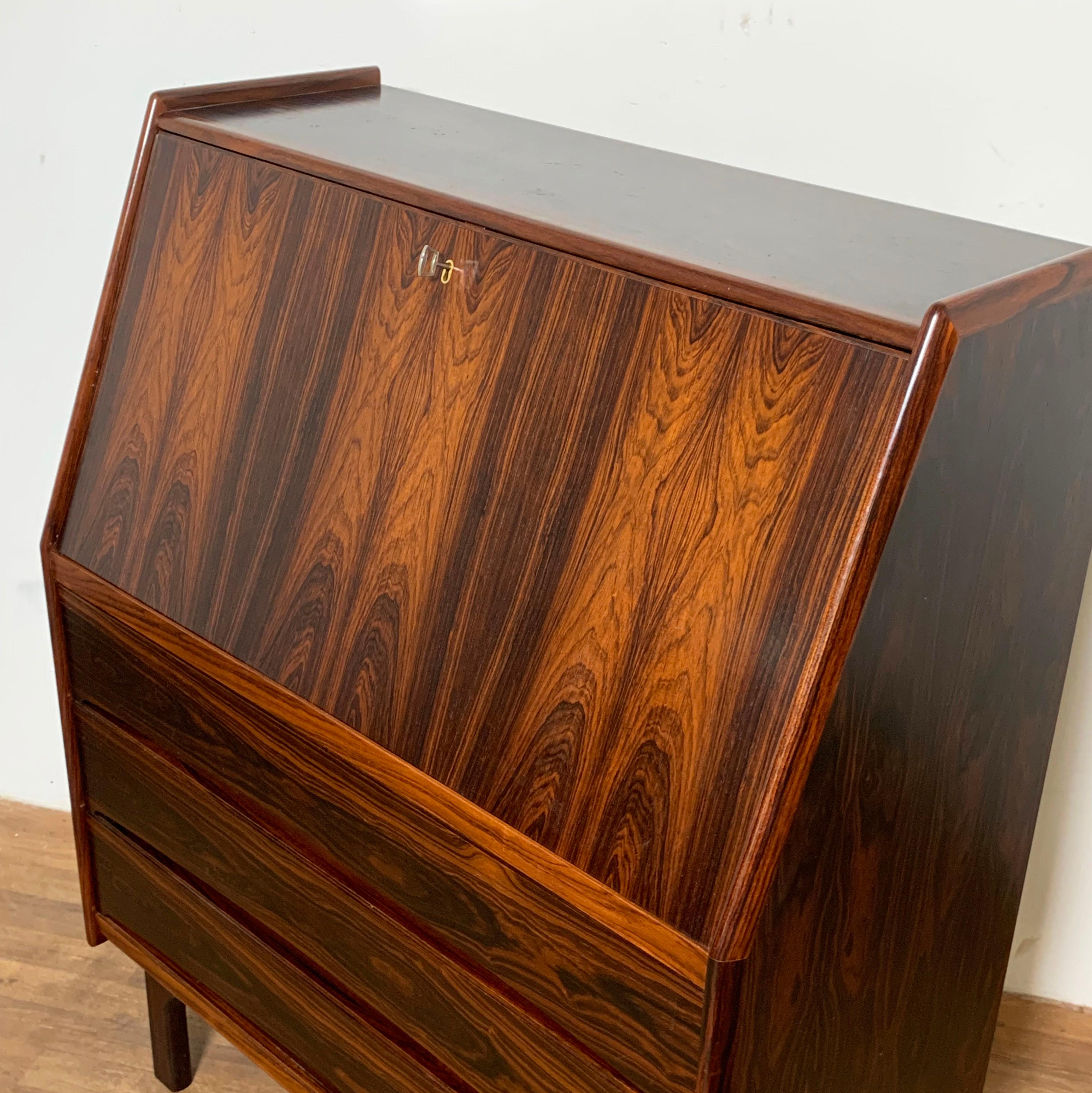 Bernhard Pedersen Danish Rosewood Secretary Desk Ca. 1960s 6