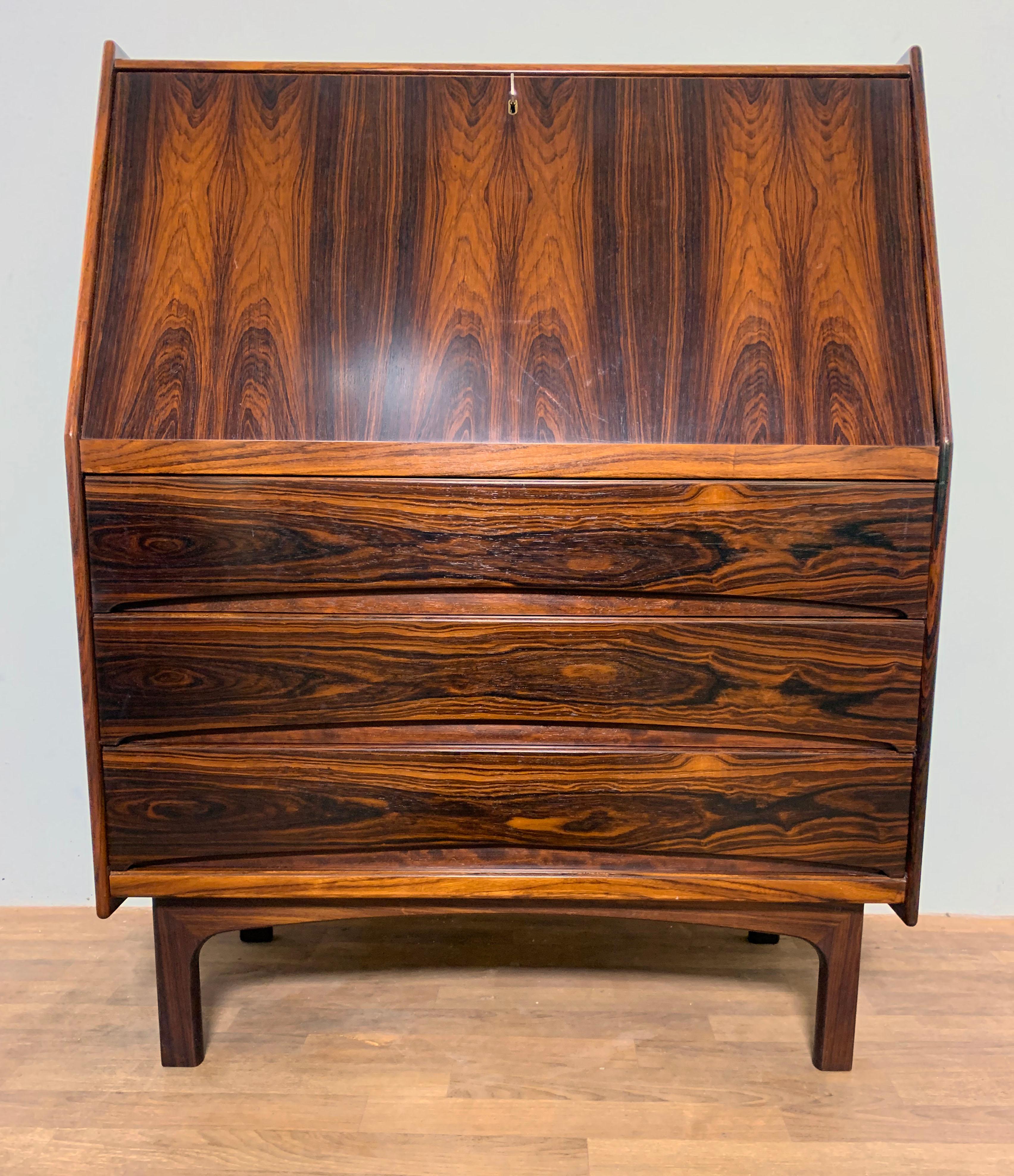 Bernhard Pedersen Danish Rosewood Secretary Desk Ca. 1960s 2