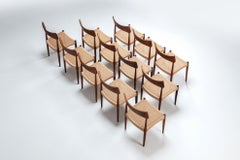 Bernhard Pedersen large set of dining chairs Christian Linnebergs Denmark 1960