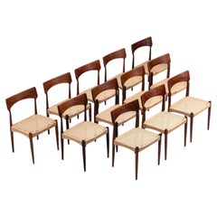Bernhard Pedersen large set of dining chairs Christian Linnebergs Denmark 1960