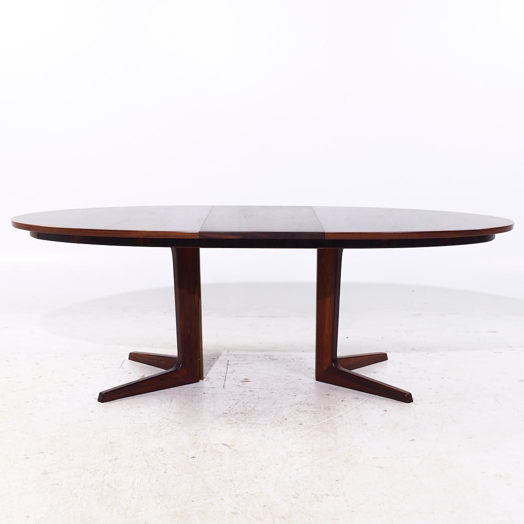 Table de salle à manger danoise Bernhard Pedersen MCM extensible en bois de rose avec 2 rallonges en vente 4