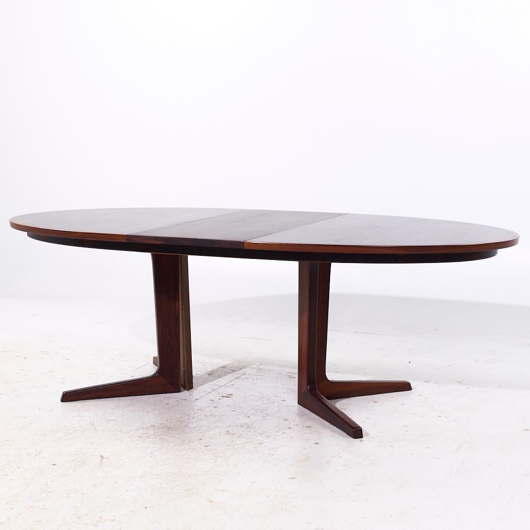 Table de salle à manger danoise Bernhard Pedersen MCM extensible en bois de rose avec 2 rallonges en vente 5