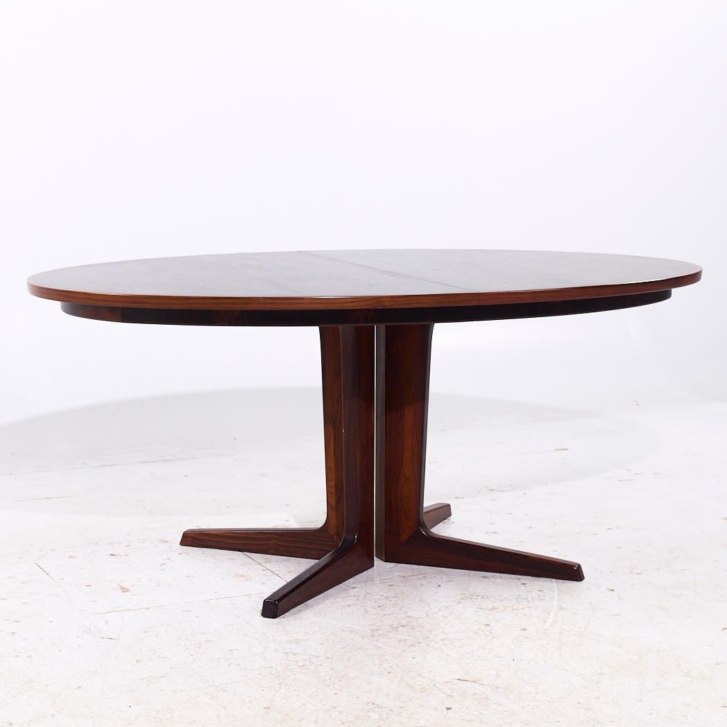 Table de salle à manger danoise Bernhard Pedersen MCM extensible en bois de rose avec 2 rallonges Bon état - En vente à Countryside, IL