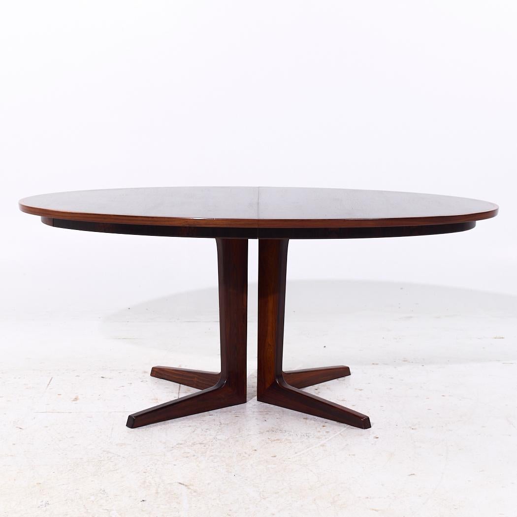 Fin du 20e siècle Table de salle à manger danoise Bernhard Pedersen MCM extensible en bois de rose avec 2 rallonges en vente