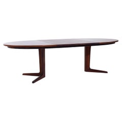 Bernhard Pedersen MCM Danish Rosewood Expanding Dining Table with 2 Leaves