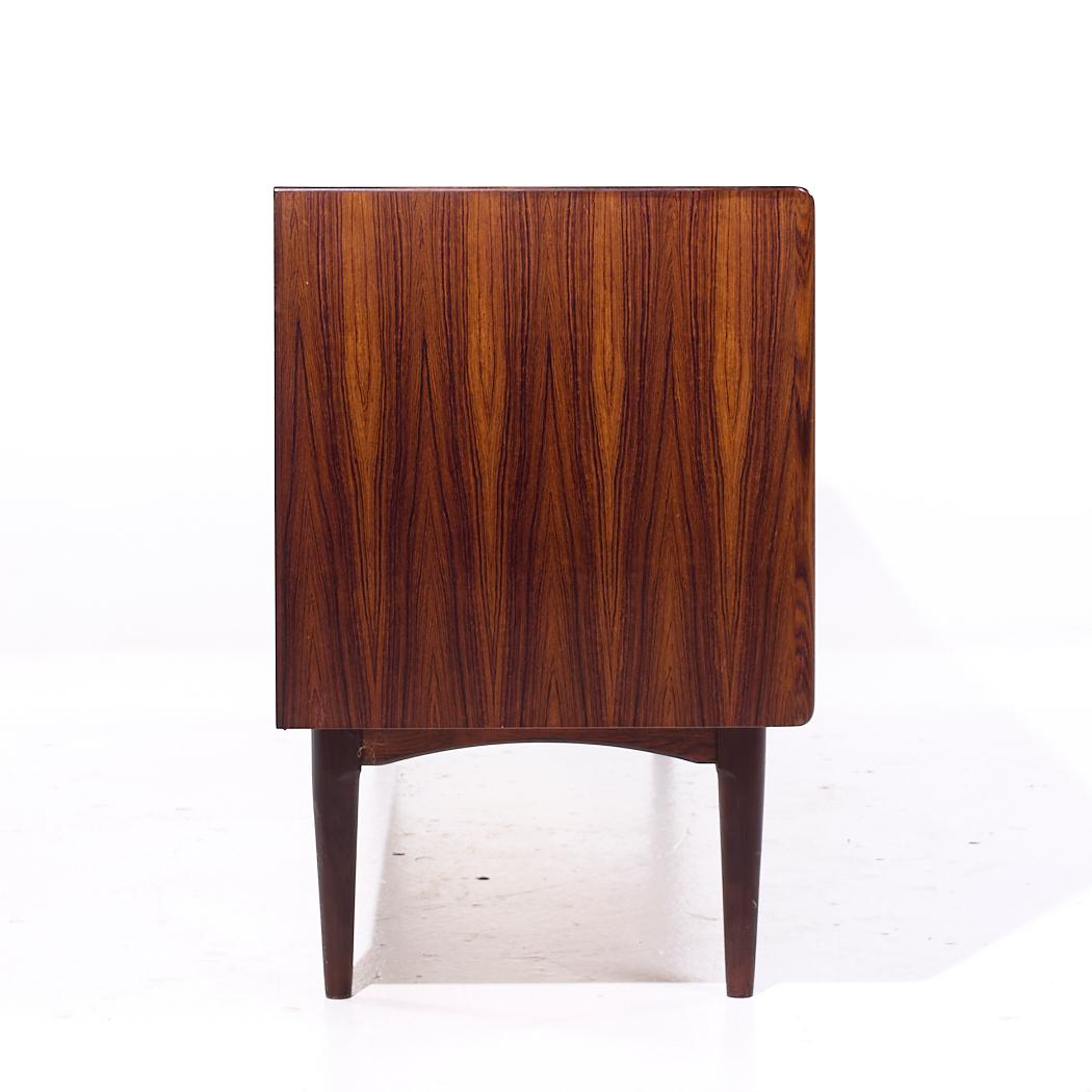 Bernhard Pedersen Mid Century Danish Rosewood Tambour Door Credenza In Good Condition For Sale In Countryside, IL