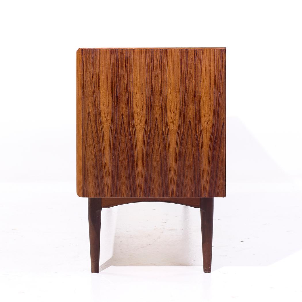 20th Century Bernhard Pedersen Mid Century Danish Rosewood Tambour Door Credenza For Sale