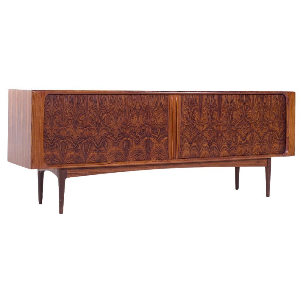 Bernhard Pedersen Mid Century Danish Rosewood Tambour Door Credenza For Sale