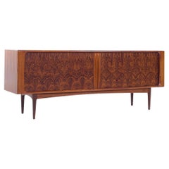 Bernhard Pedersen Mid Century Danish Rosewood Tambour Door Credenza