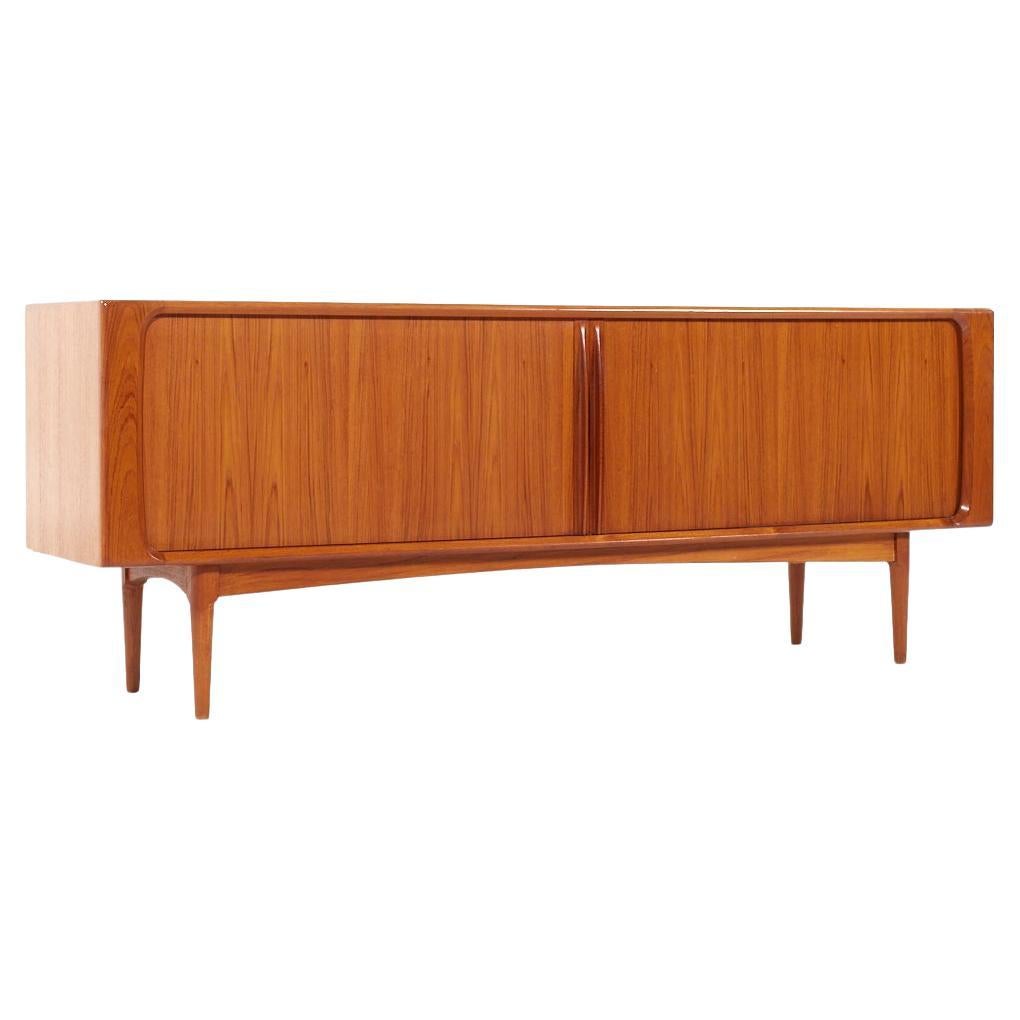 Bernhard Pedersen Mid Century Danish Teak Tambour Door Credenza