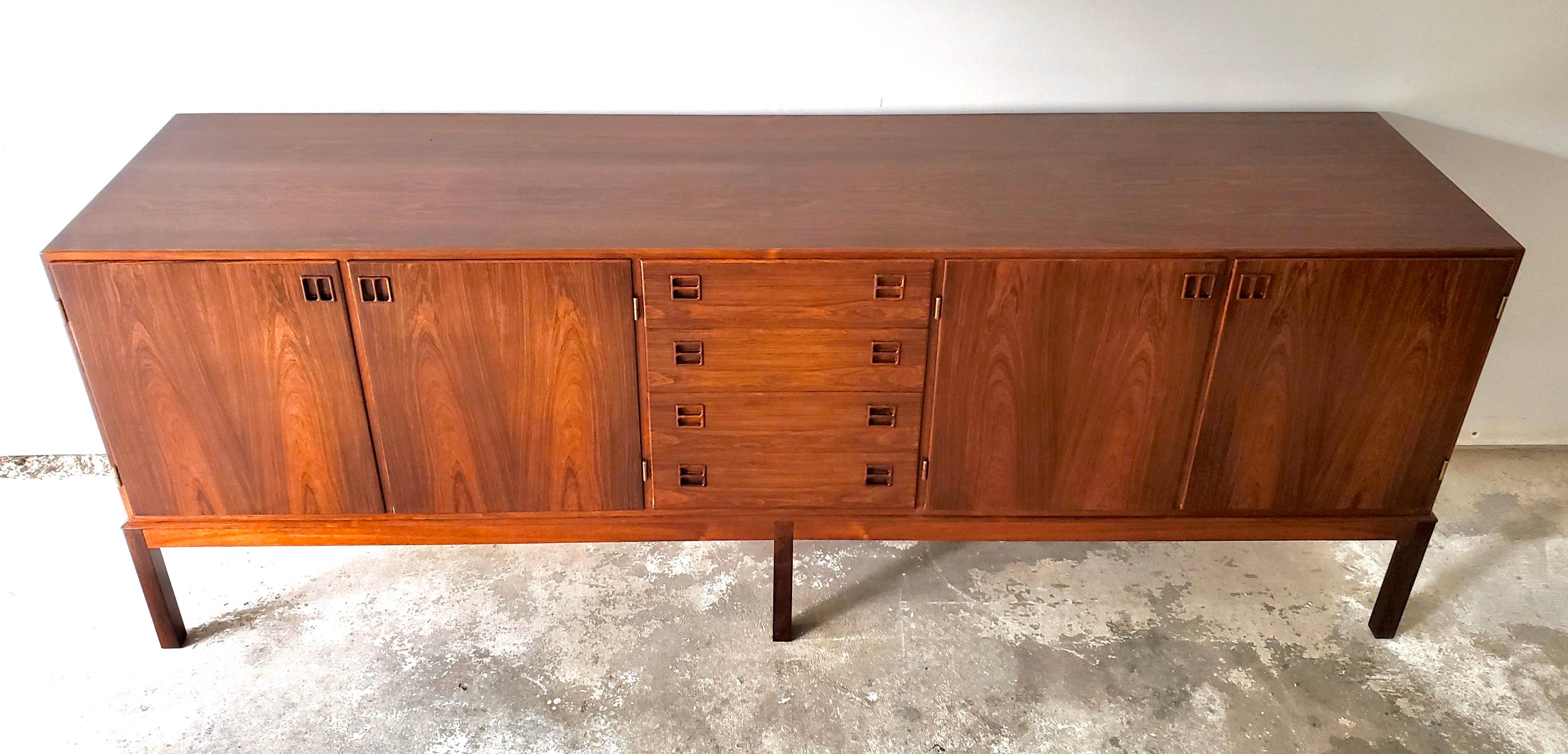 Danish Bernhard Pedersen Midcentury Rosewood Credenza Sideboard