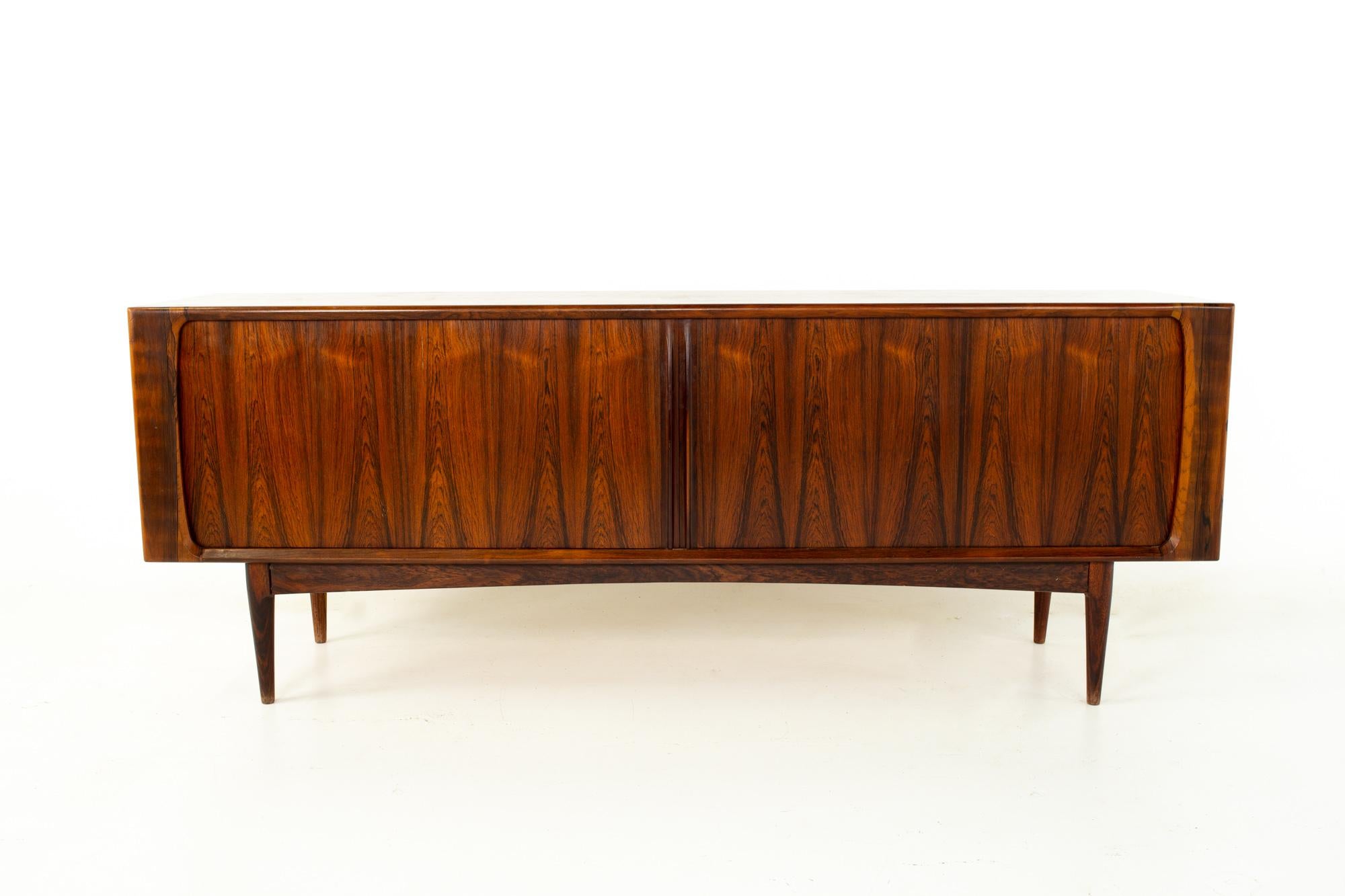 Bernhard Pedersen mid century rosewood tambour door credenza

Credenza measures: 82.75 wide x 19.5 deep x 31.75 inches high

All pieces of furniture can be had in what we call restored vintage condition. That means the piece is restored upon