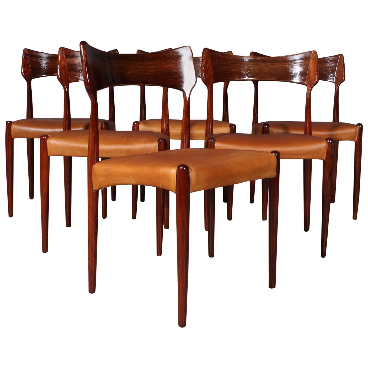 Bernhard Pedersen & Søn Set of Dining Chairs