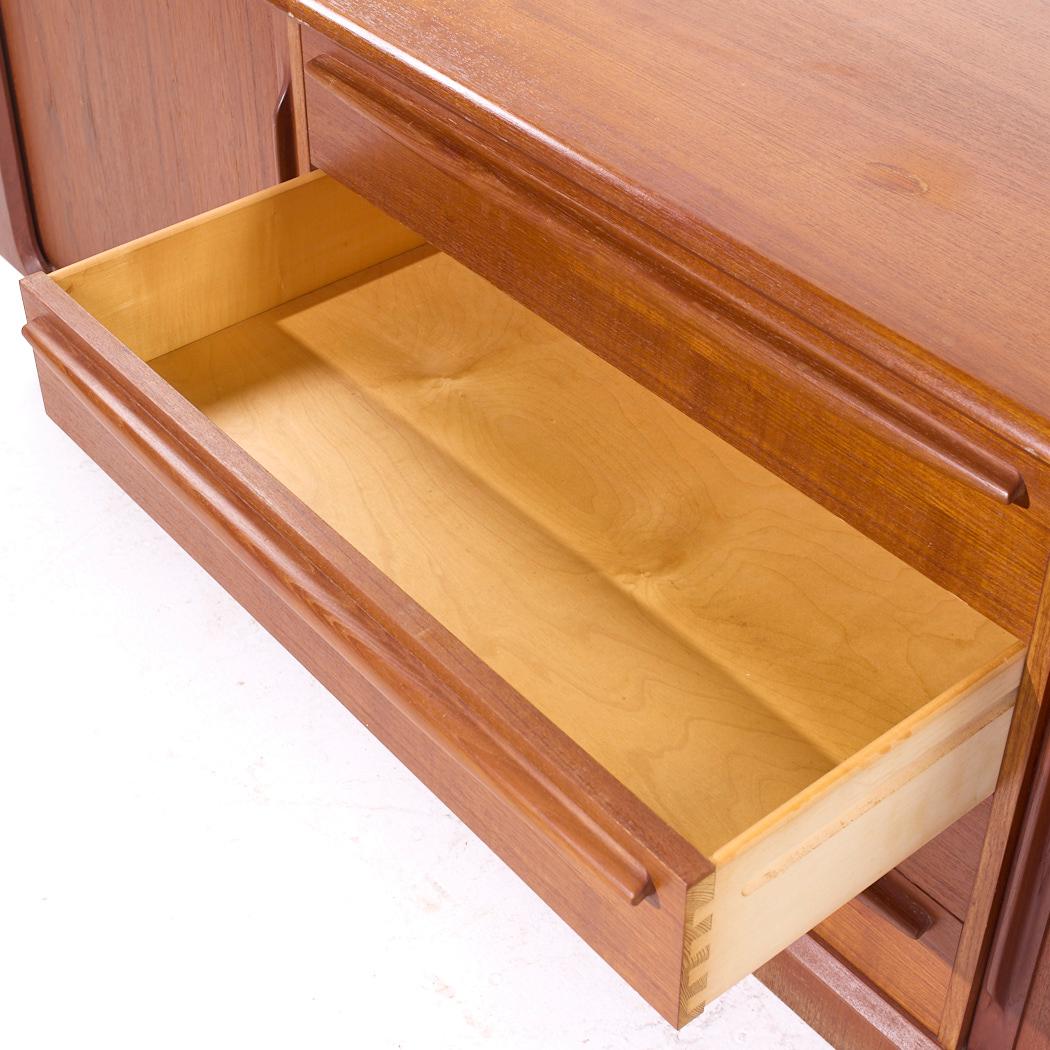 Bernhard Pedersen & Son MCM Danish Modern Teak Tambour Door Sideboard Credenza For Sale 6