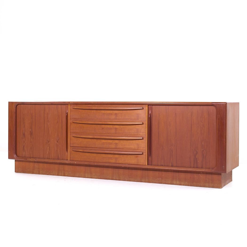 Mid-Century Modern Bernhard Pedersen & Son MCM Danish Modern Teak Tambour Door Sideboard Credenza For Sale
