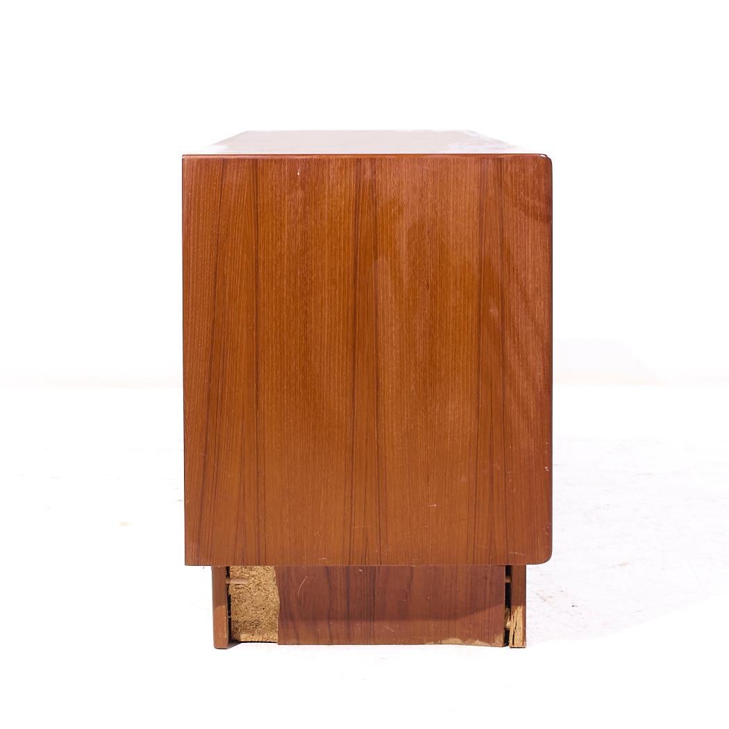 Bernhard Pedersen & Son MCM Danish Modern Teak Tambour Door Sideboard Credenza In Good Condition For Sale In Countryside, IL