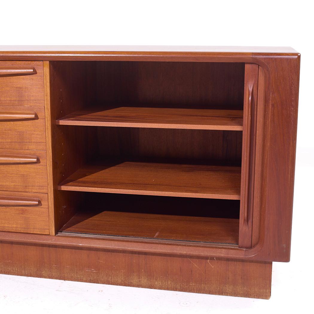 Bernhard Pedersen & Son MCM Danish Modern Teak Tambour Door Sideboard Credenza For Sale 3