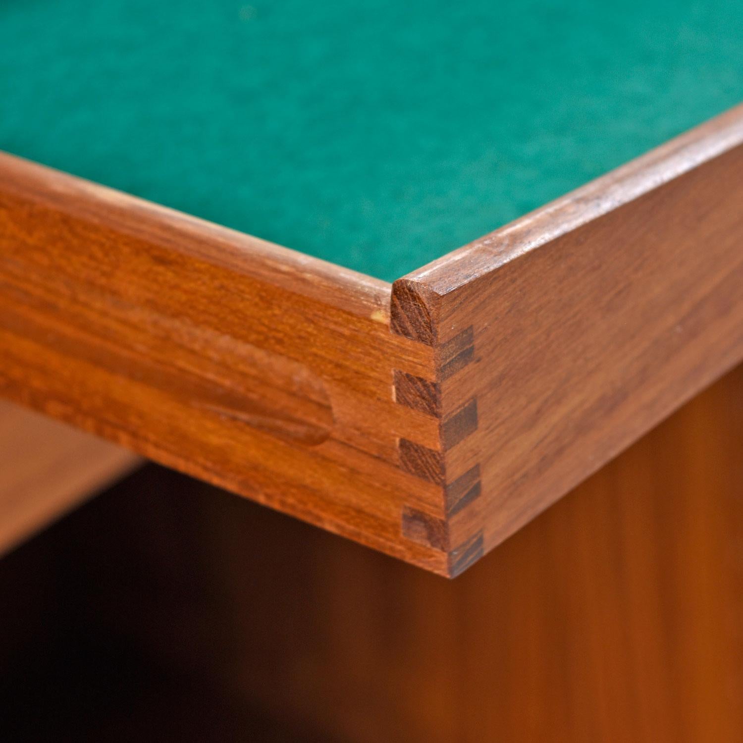 Scandinavian Modern Danish Teak Tambour Credenza by Bernhard Pedersen & Son with Finished Back